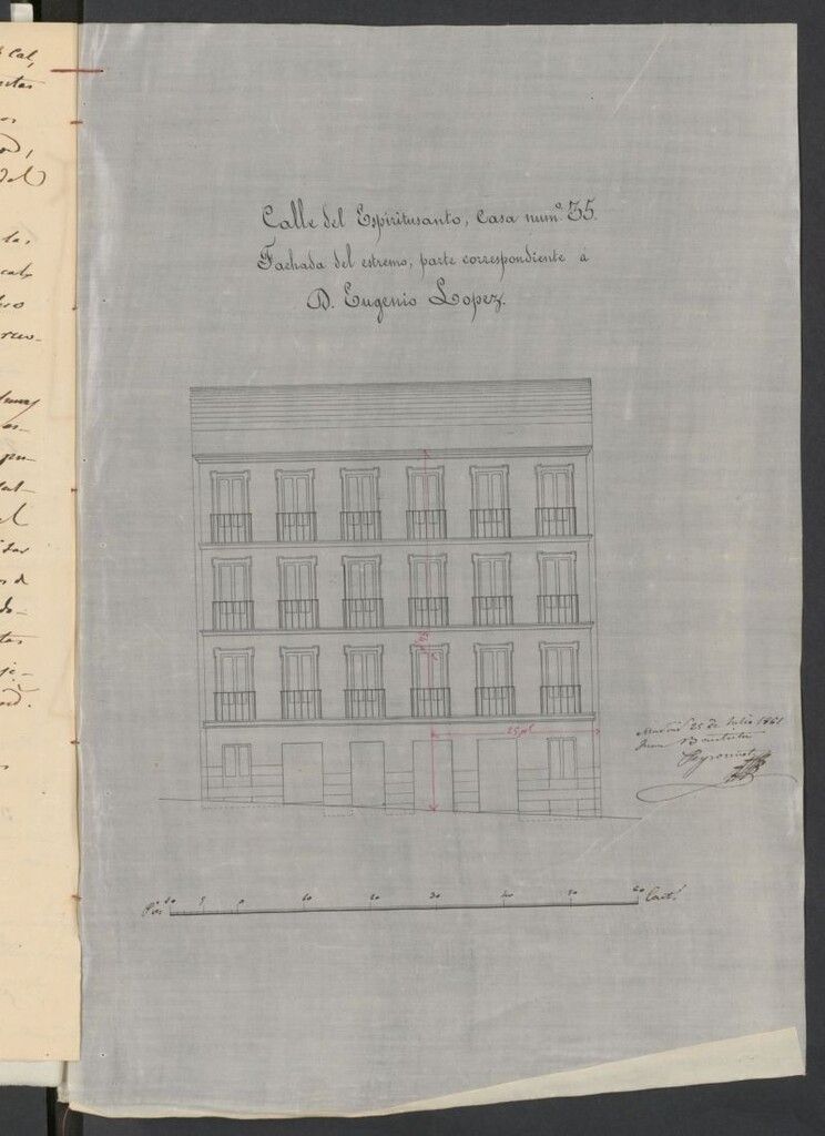 Miniatura de D. Eugenio López, dueño de una parte del terreno que ocupa la casa nº 39 del Espíritu Santo, en solicitud de licencia para construir  de nueva planta.