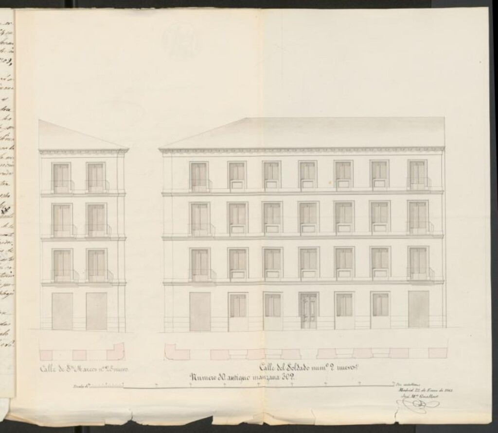 Miniatura de D. Isidro Hernández dueño de la casa calle Soldado nº 9 con vuelta a la de S. Marcos nº 25, en solicitud de licencia para construirla de nueva planta