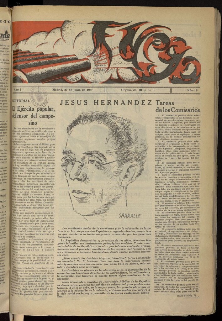 Miniatura de Fuego (Madrid, 1937) del 20 de junio de 1937