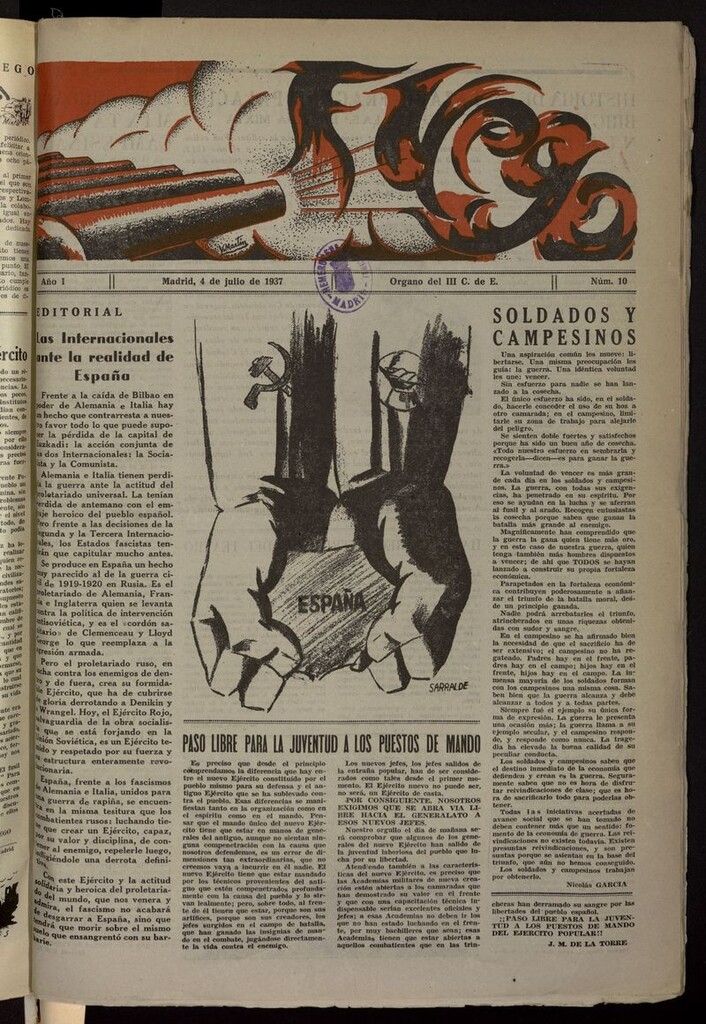 Miniatura de Fuego (Madrid, 1937) del 4 de julio de 1937