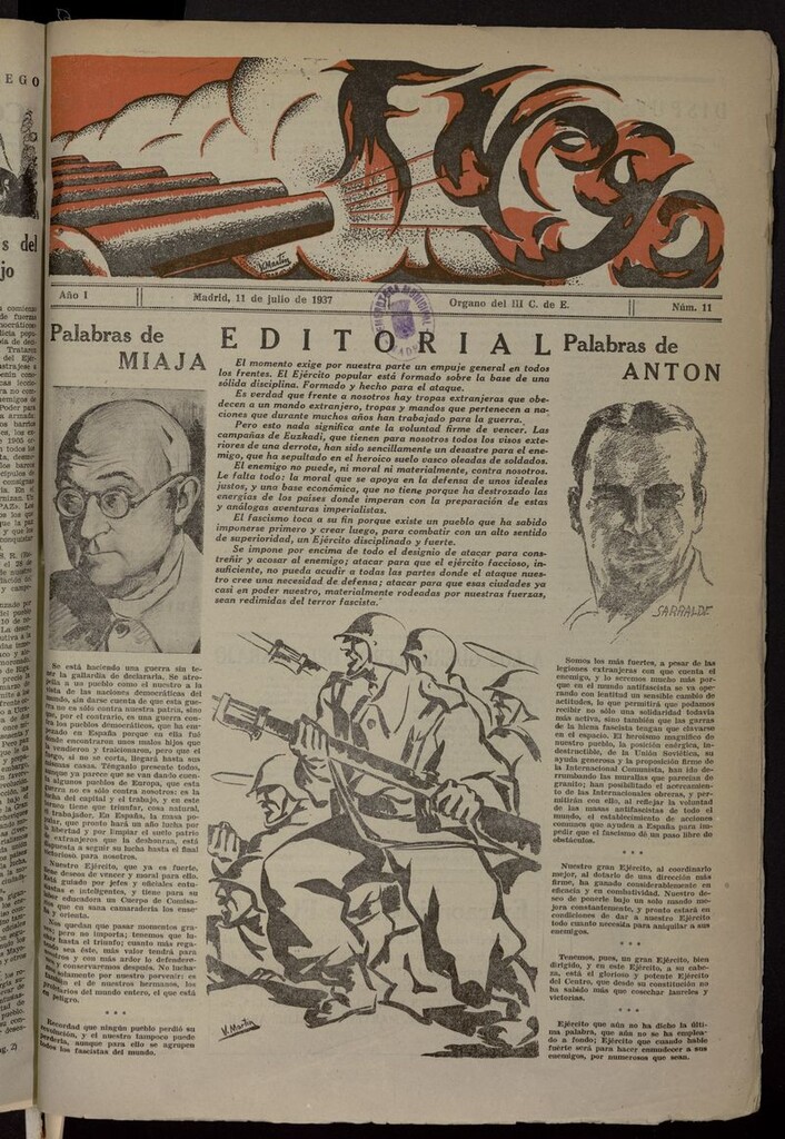 Miniatura de Fuego (Madrid, 1937) del 11 de julio de 1937