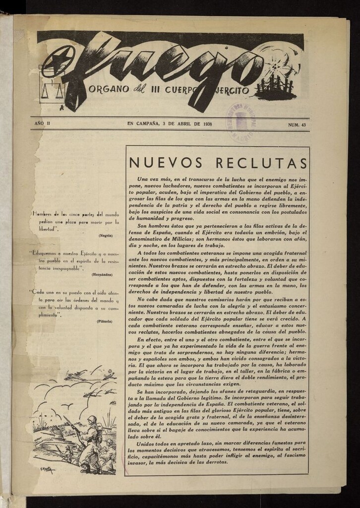 Miniatura de Fuego (Madrid, 1937) del 3 de abril de 1938