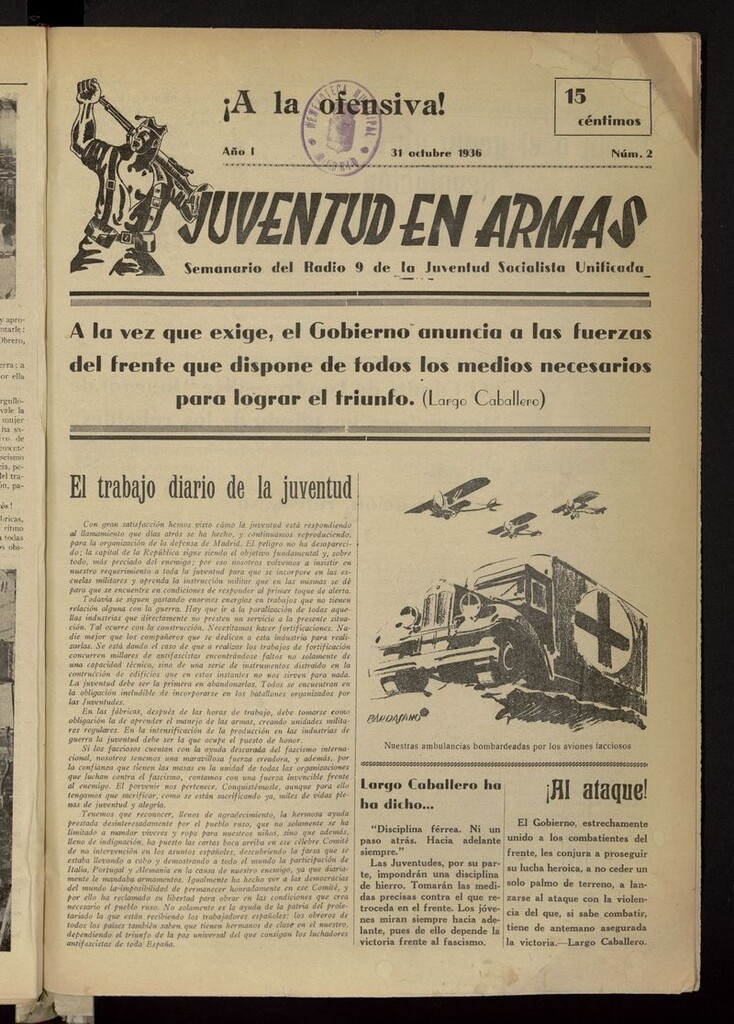 Miniatura de Juventud en Armas (Madrid, 1936) del 31 de octubre de 1936