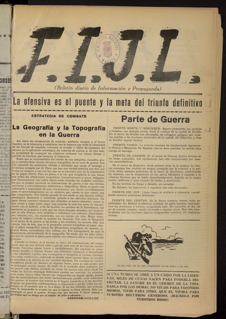 Miniatura de FIJL: Boletín Diario de Información y Propaganda del 15 de noviembre de 1936