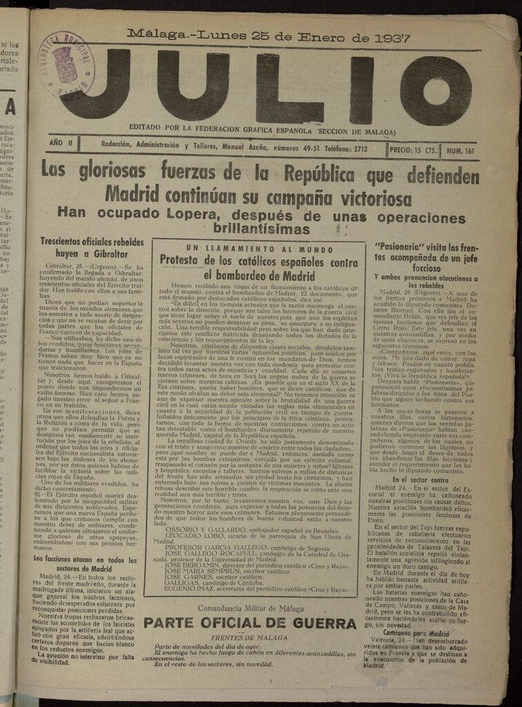 Miniatura de Julio, del 25 de enero de 1937