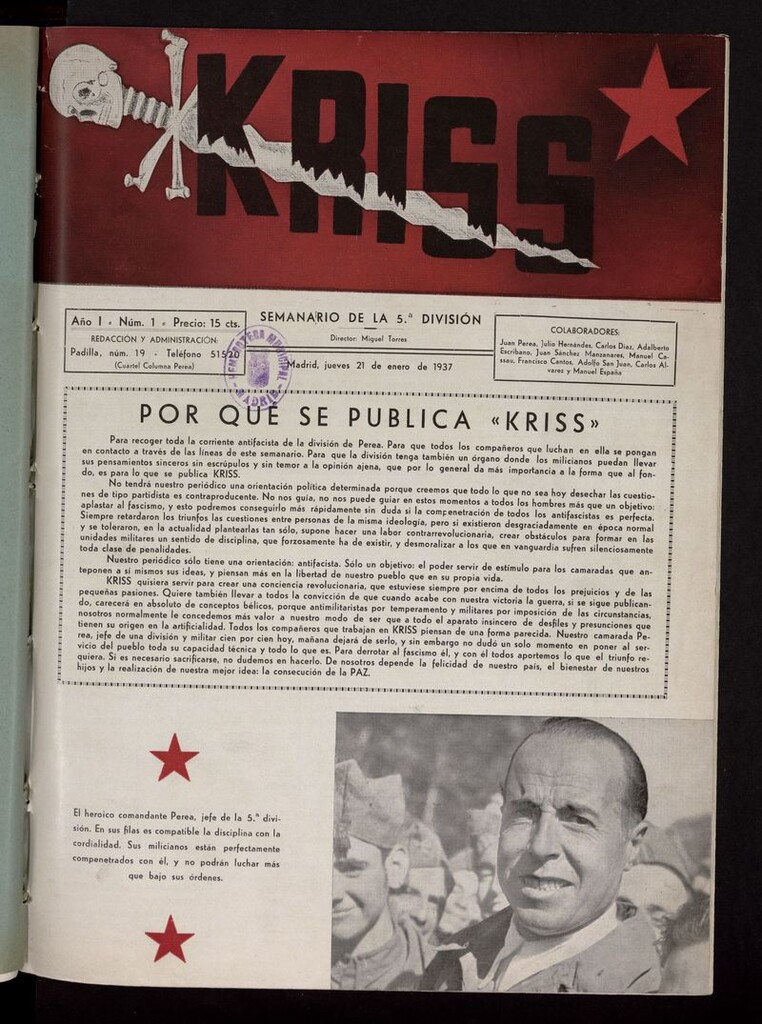 Miniatura de Kriss: semanario de la 5ª División del 21 de enero de 1937