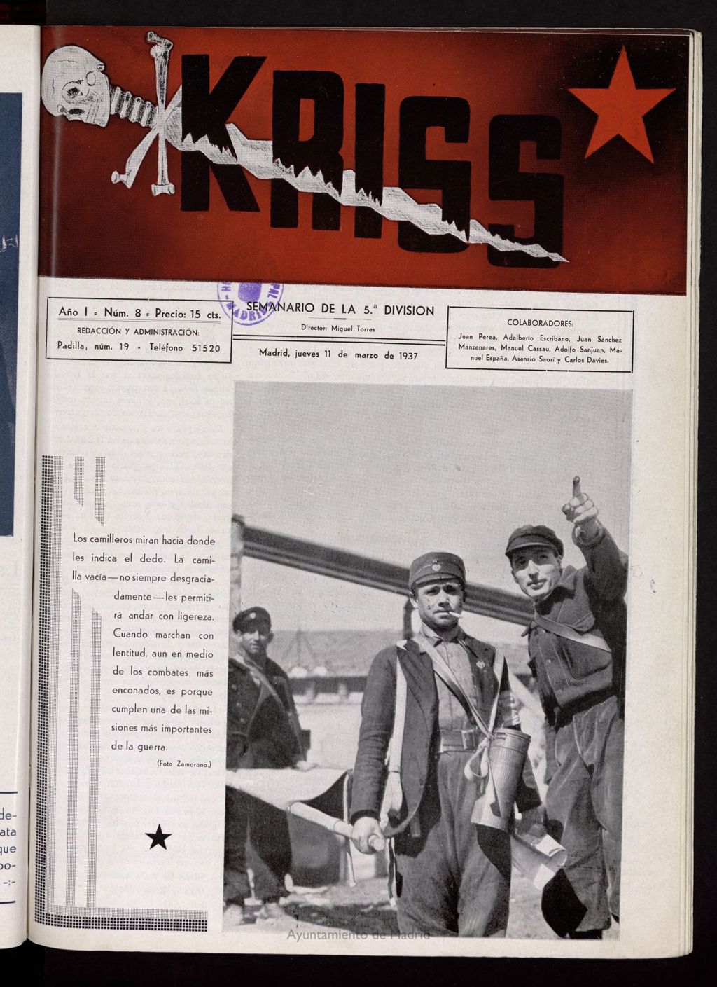 Miniatura de Kriss: semanario de la 5ª División del 11 de marzo de 1937