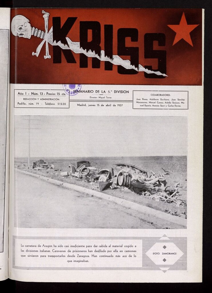Miniatura de Kriss: semanario de la 5ª División del 15 de abril de 1937