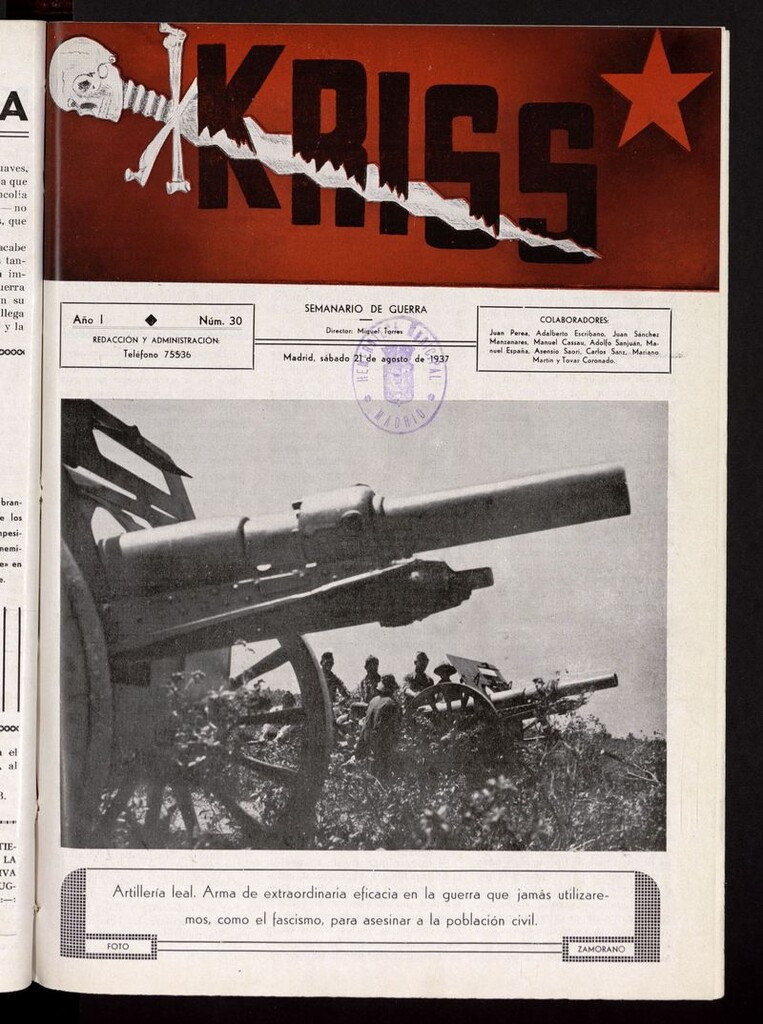 Miniatura de Kriss: semanario de la 5ª División del 21 de agosto de 1937