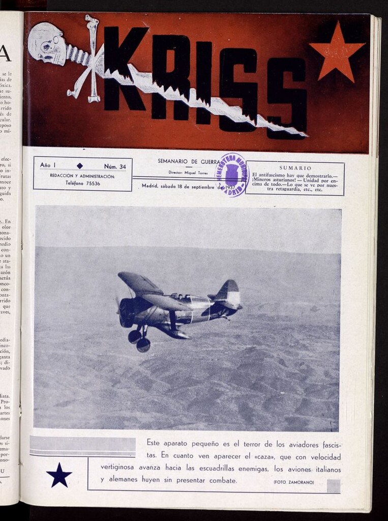 Miniatura de Kriss: semanario de la 5ª División del 18 de septiembre de 1937