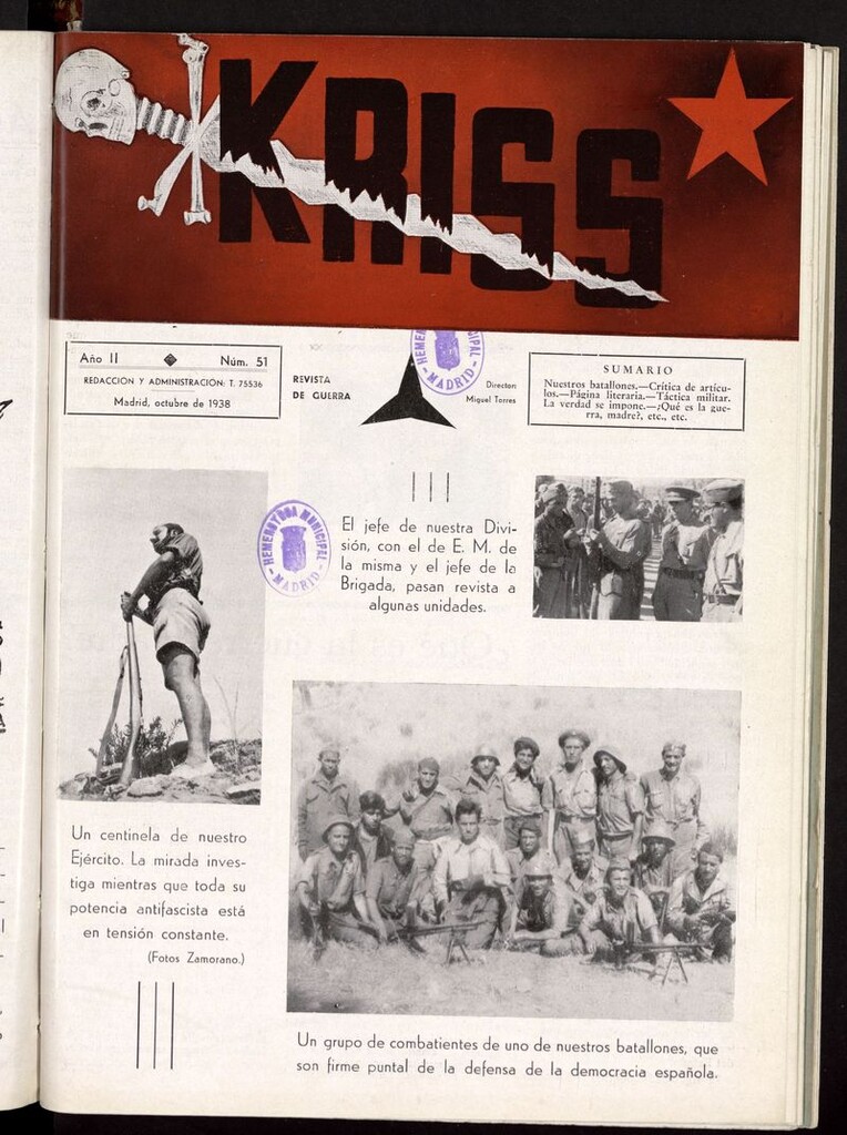 Miniatura de Kriss: semanario de la 5ª División de octubre de 1938