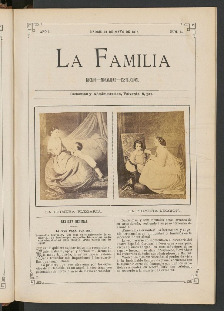 Miniatura de La Familia: revista ilustrada con fotografías del 21 de mayo de 1875