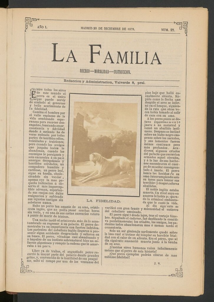 Miniatura de La Familia: revista ilustrada con fotografías del 30 de diciembre de 1875