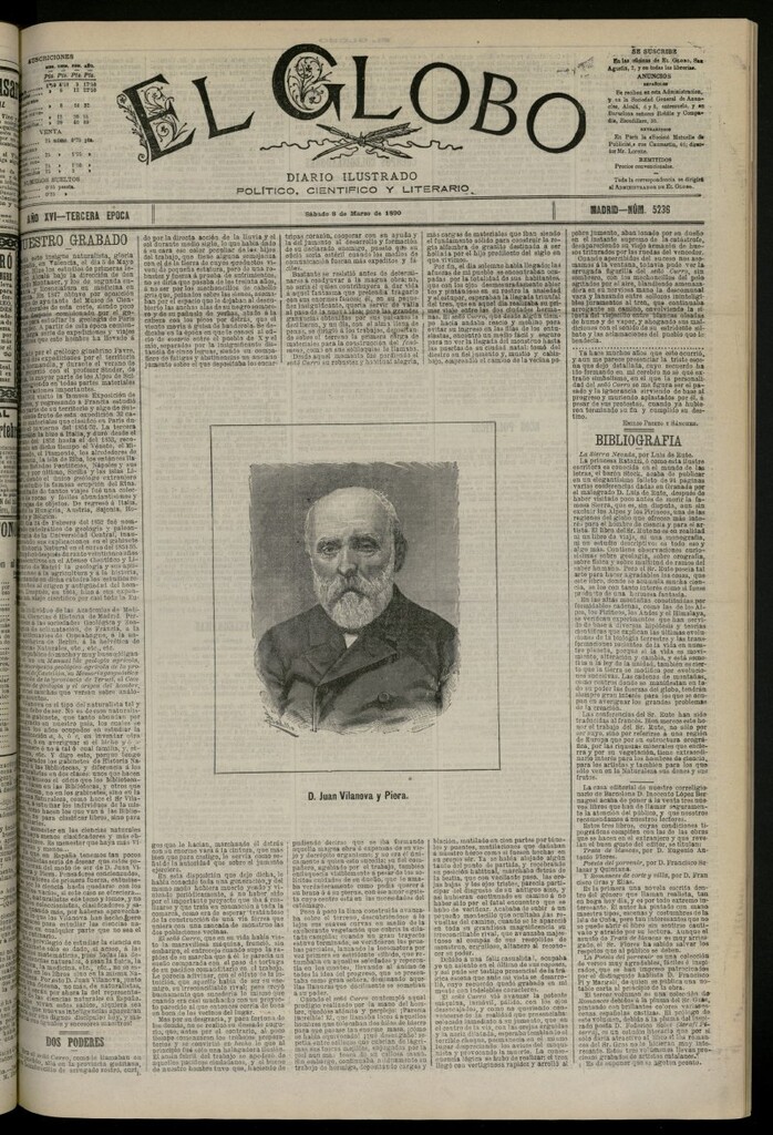 Miniatura de El Globo : diario ilustrado del 8 de marzo de 1890, nº 5236