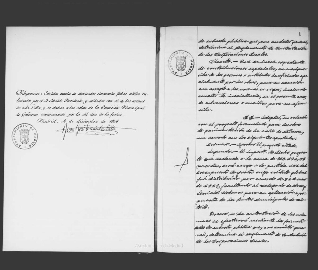 Miniatura de Actas de acuerdos del Ayuntamiento. Tomo 975 del año 1968 (4 diciembre a 29 enero)