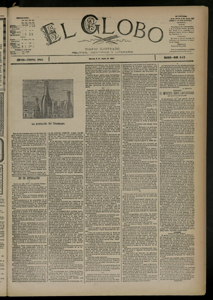 Miniatura de El Globo : diario ilustrado del 6 de junio de 1893, nº 6419