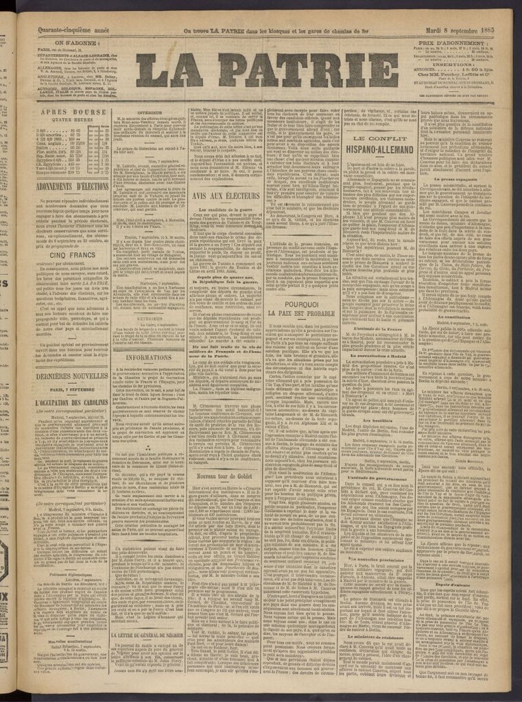 Miniatura de La Patrie del 8 de septiembre de 1885