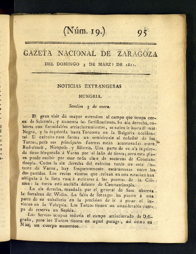 Miniatura de Gazeta de Zaragoza del 3 de marzo de 1811