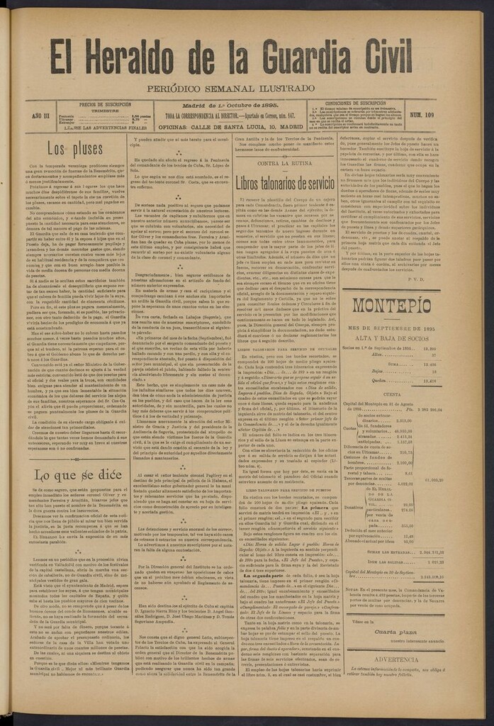Miniatura de Heraldo de la Guardia Civil del 1 de octubre de 1895