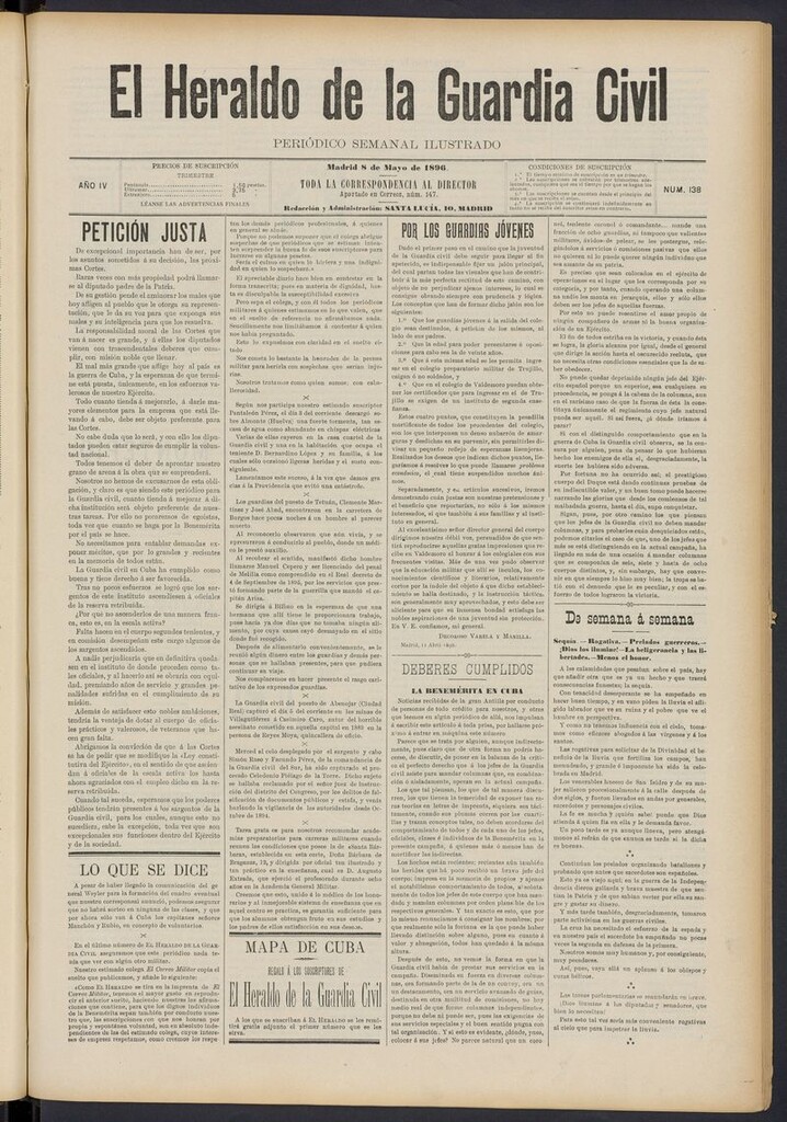 Miniatura de Heraldo de la Guardia Civil del 8 de mayo de 1896