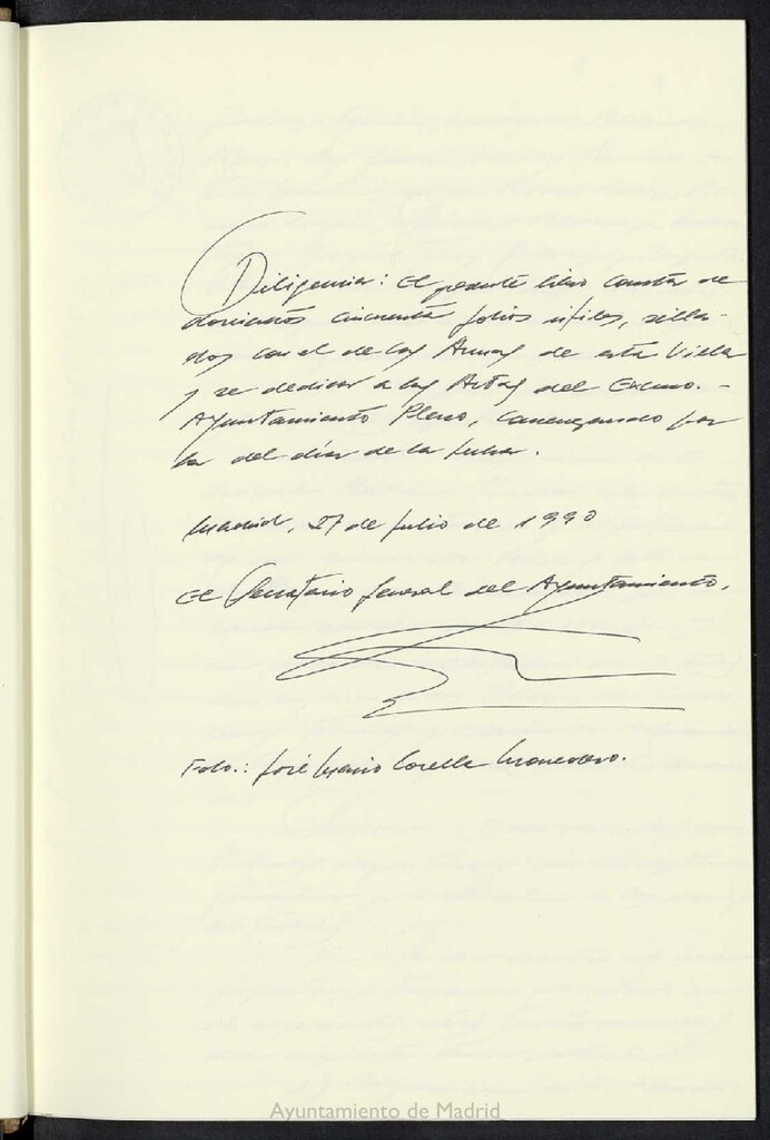 Miniatura de Actas de acuerdos del Pleno del Ayuntamiento. Tomo 8 del año 1990 (27 julio)