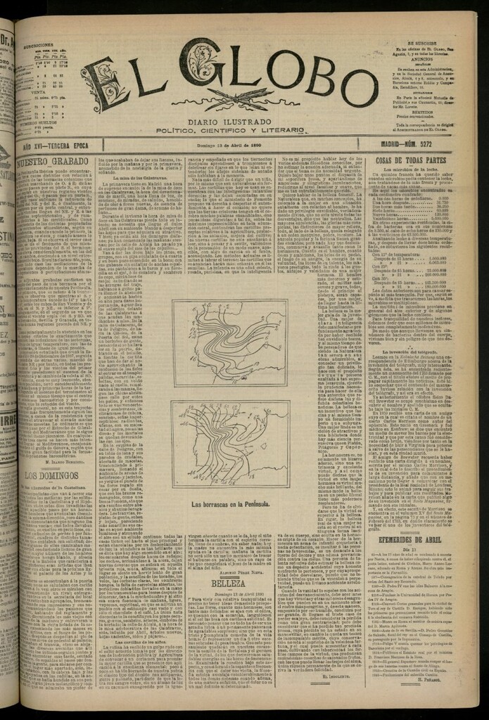 Miniatura de El Globo : diario ilustrado del 13 de abril de 1890, nº 5272