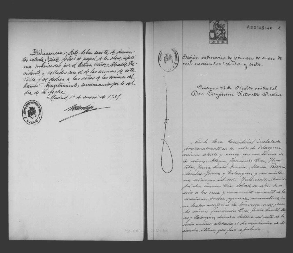 Miniatura de Actas de acuerdos del Ayuntamiento. Tomo 735 del año 1937 (1 enero a 23 abril)