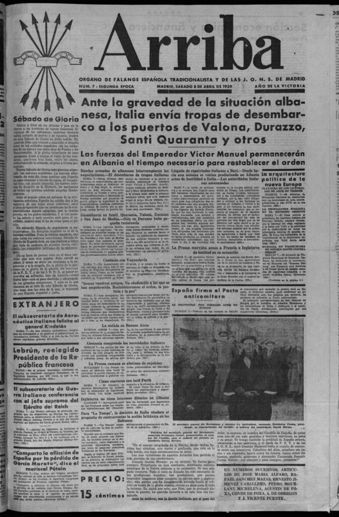 Miniatura de Arriba del 8 de abril de 1939