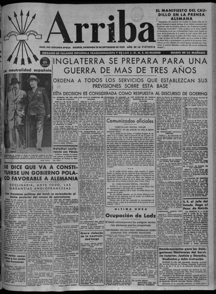 Miniatura de Arriba del 10 de septiembre de 1939