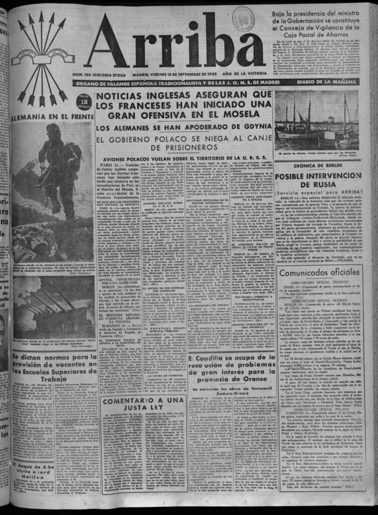 Miniatura de Arriba del 15 de septiembre de 1939