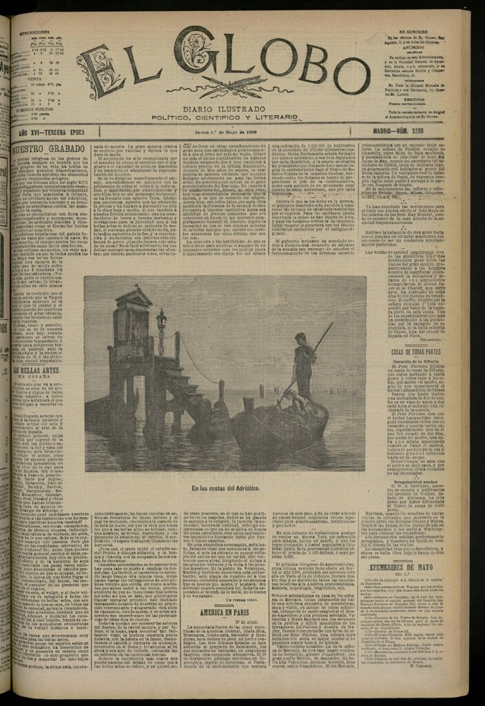 Miniatura de El Globo : diario ilustrado del 1 de mayo de 1890, nº 5290