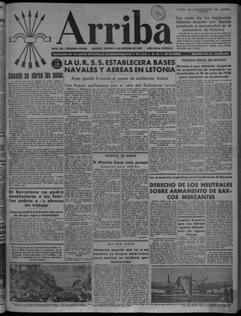 Miniatura de Arriba del 6 de octubre de 1939