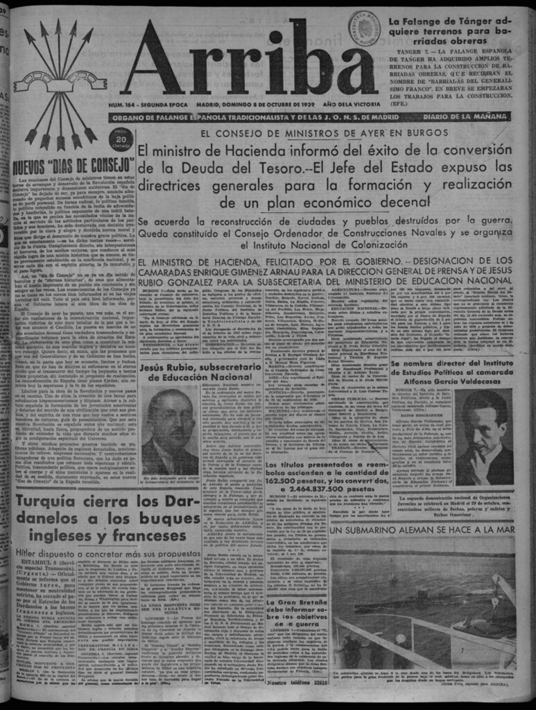 Miniatura de Arriba del 8 de octubre de 1939