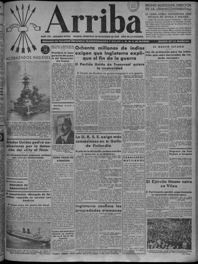 Miniatura de Arriba del 25 de octubre de 1939