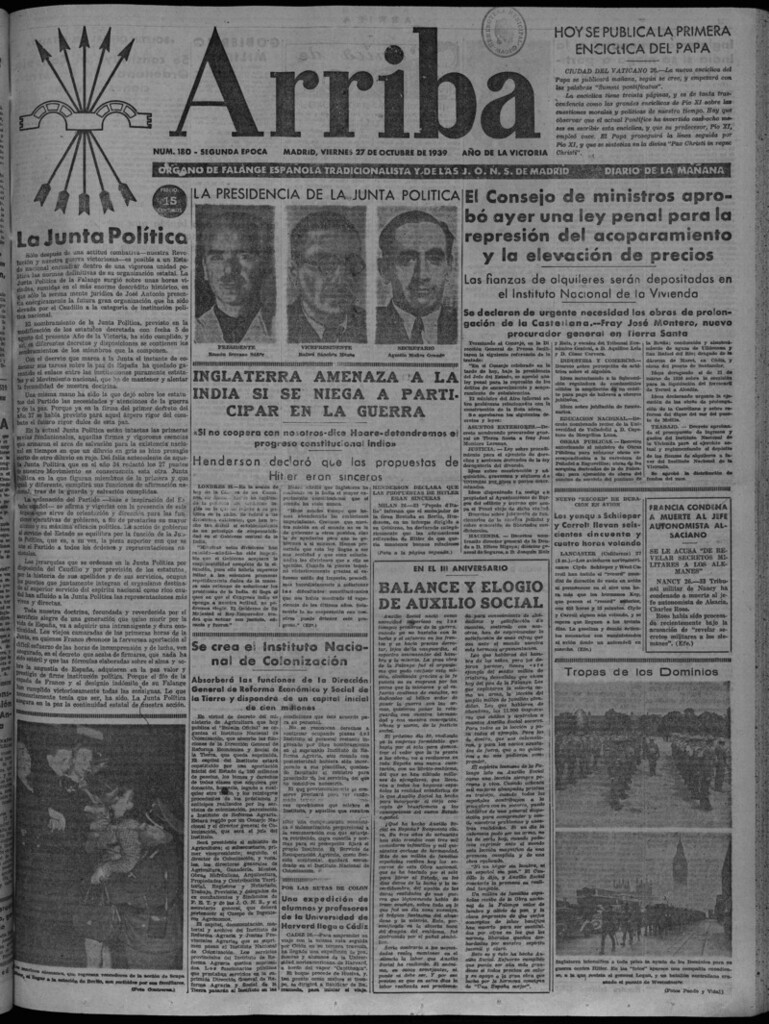 Miniatura de Arriba del 27 de octubre de 1939