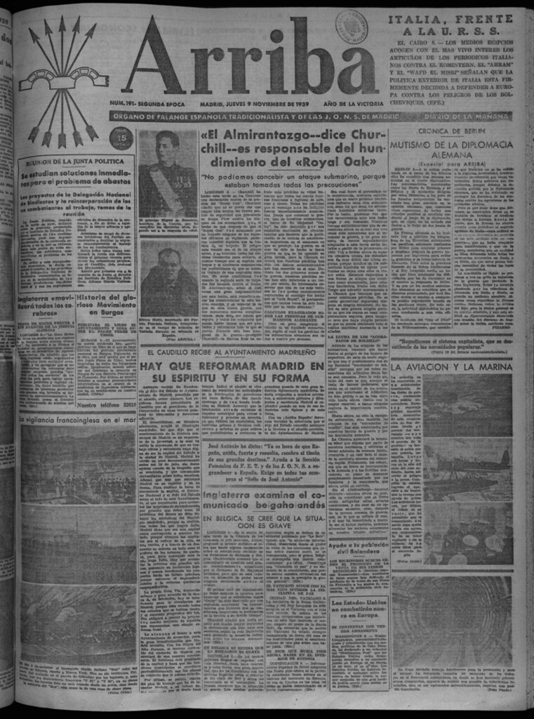 Miniatura de Arriba del 9 de noviembre de 1939
