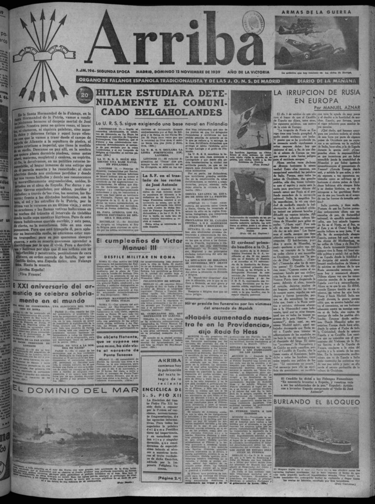 Miniatura de Arriba del 12 de noviembre de 1939