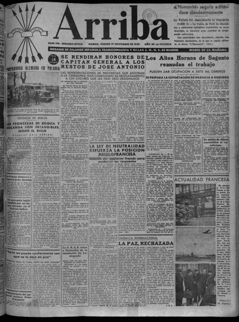 Miniatura de Arriba del 17 de noviembre de 1939