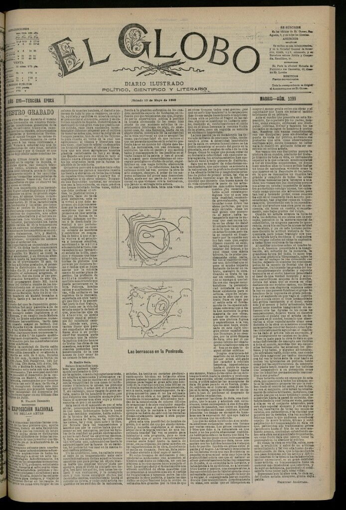 Miniatura de El Globo : diario ilustrado del 10 de mayo de 1890, nº 5299
