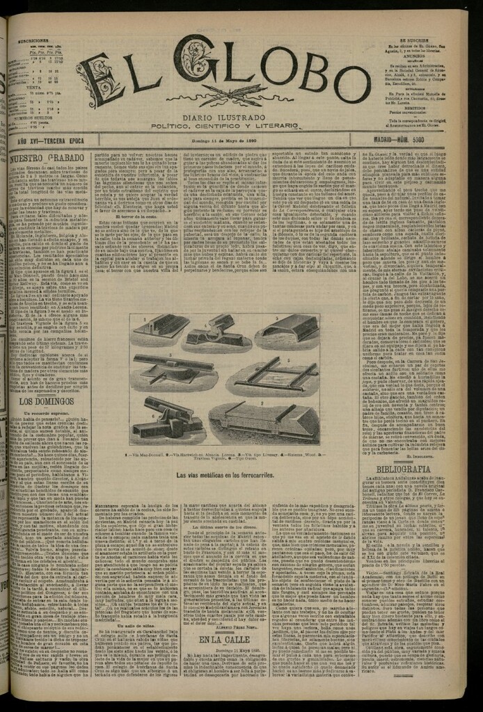 Miniatura de El Globo : diario ilustrado del 11 de mayo de 1890, nº 5300