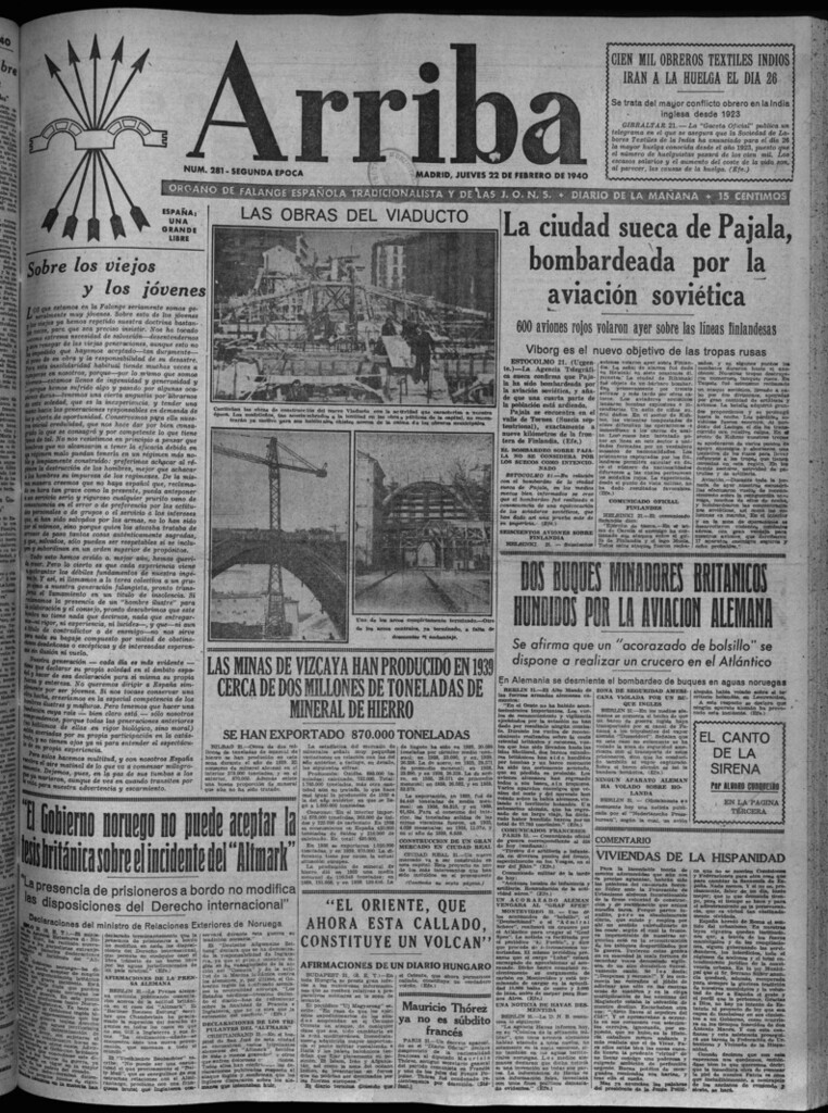 Miniatura de Arriba del 22 de febrero de 1940