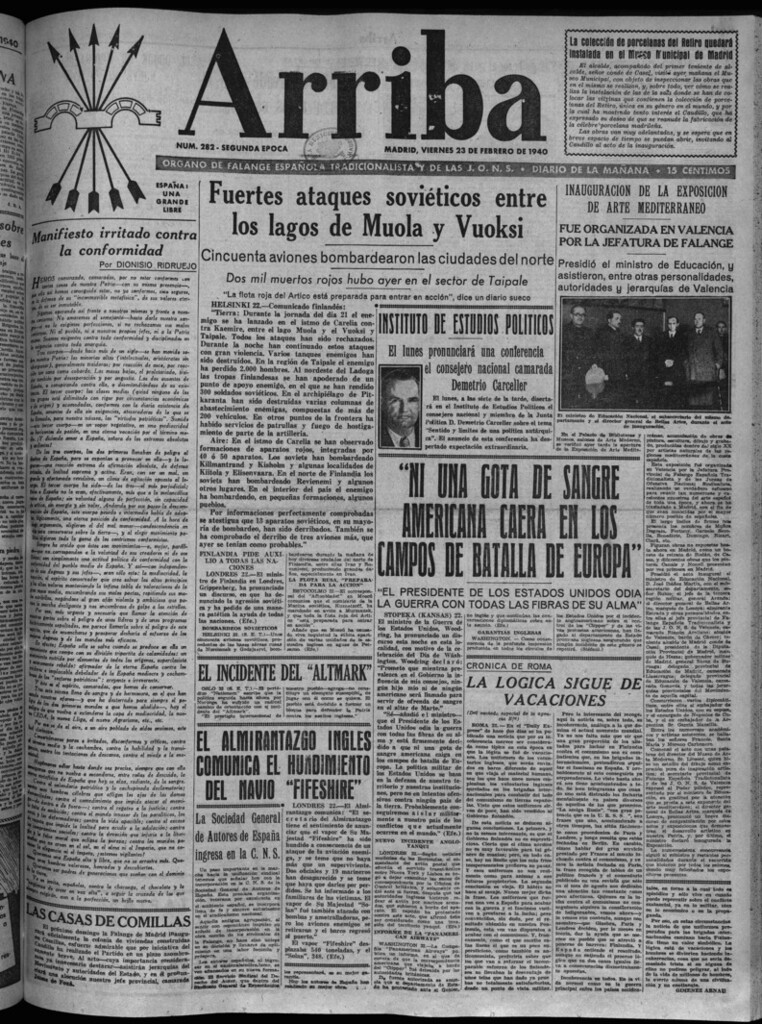 Miniatura de Arriba del 23 de febrero de 1940