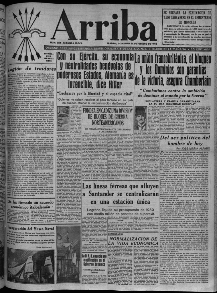Miniatura de Arriba del 25 de febrero de 1940