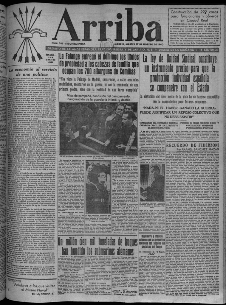 Miniatura de Arriba del 27 de febrero de 1940