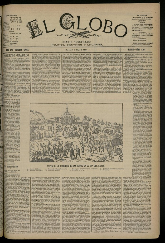 Miniatura de El Globo : diario ilustrado del 15 de mayo de 1890, nº 5304