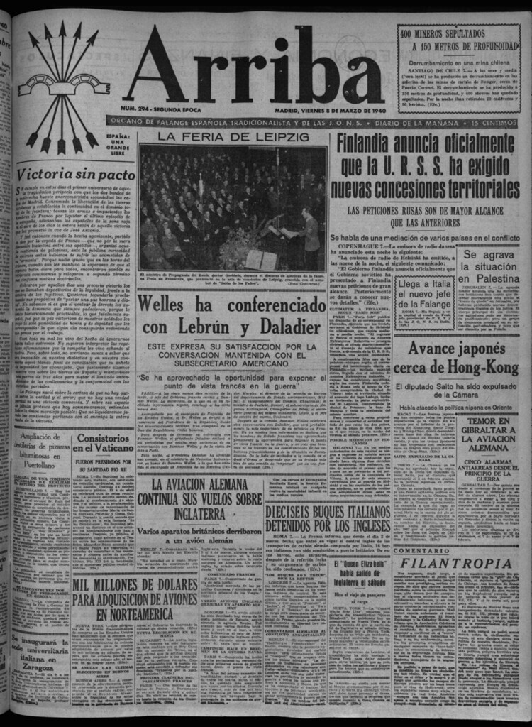 Miniatura de Arriba del 8 de marzo de 1940