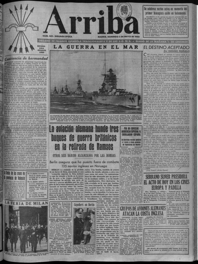 Miniatura de Arriba del 5 de mayo de 1940