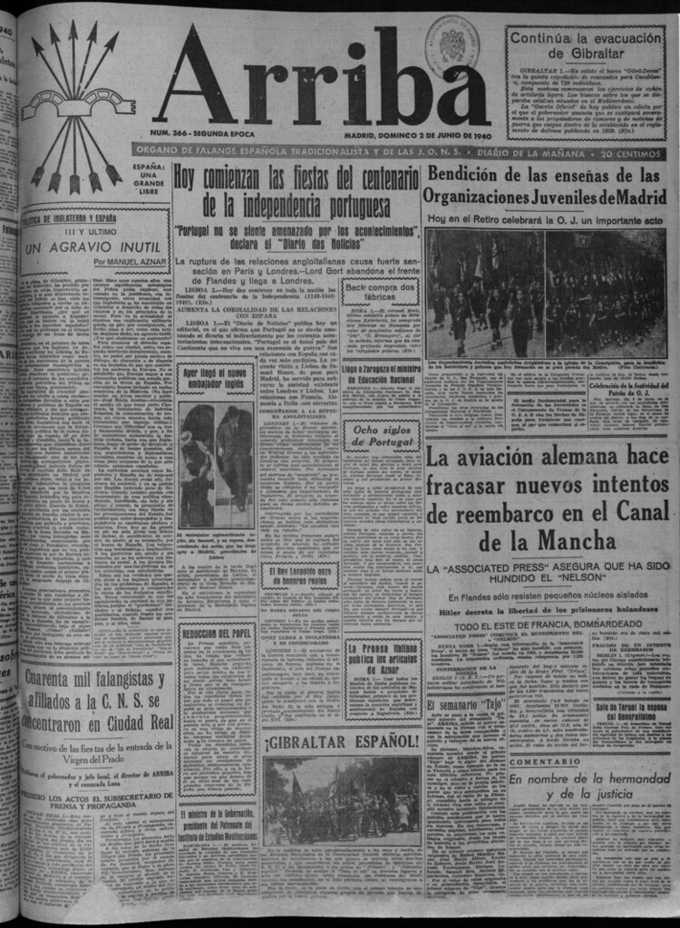 Miniatura de Arriba del 2 de junio de 1940