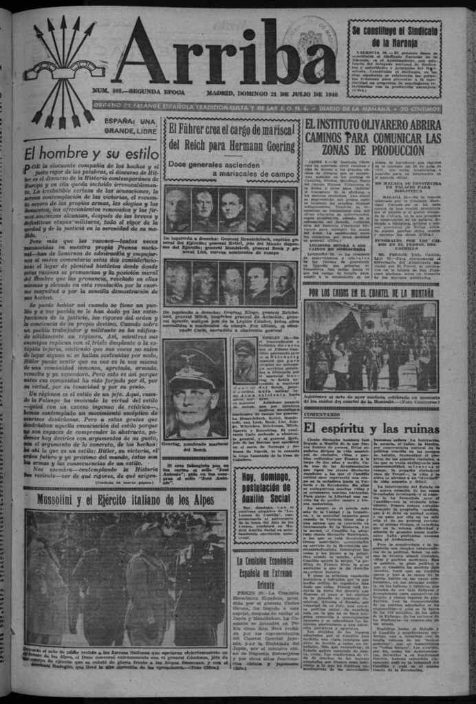 Miniatura de Arriba del 21 de julio de 1940