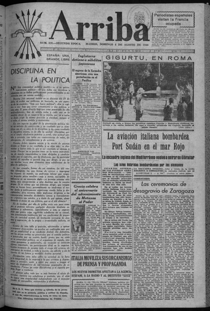 Miniatura de Arriba del 4 de agosto de 1940
